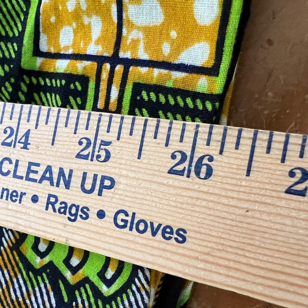 Nancy Classy Stitch Shirt XL Men Abstract Geometric African Wax Print Navy Green - Picture 7 of 10